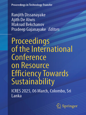 cover image of Proceedings of the International Conference on Resource Efficiency Towards Sustainability